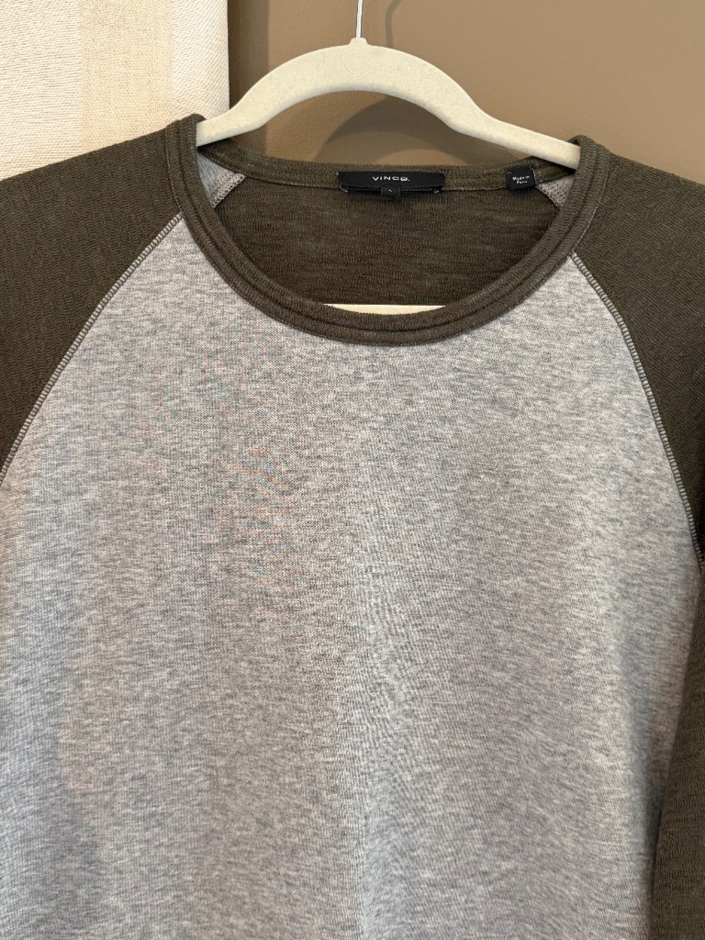 Vince Lieutenant Green & Gray Baseball Long Sleeve Crew Double Knit, Size Large - Picture 3 of 12